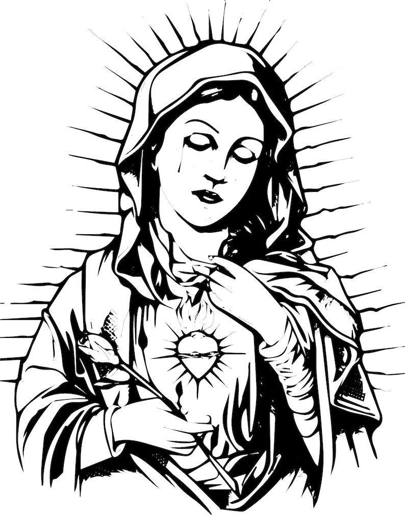 Download Christian Virgin Mary SVG DXF DWF cut files for Cricut | Etsy