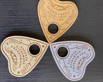 Wooden planchette for Ouija Board, engraved planchette for talking boards, esoteric tools