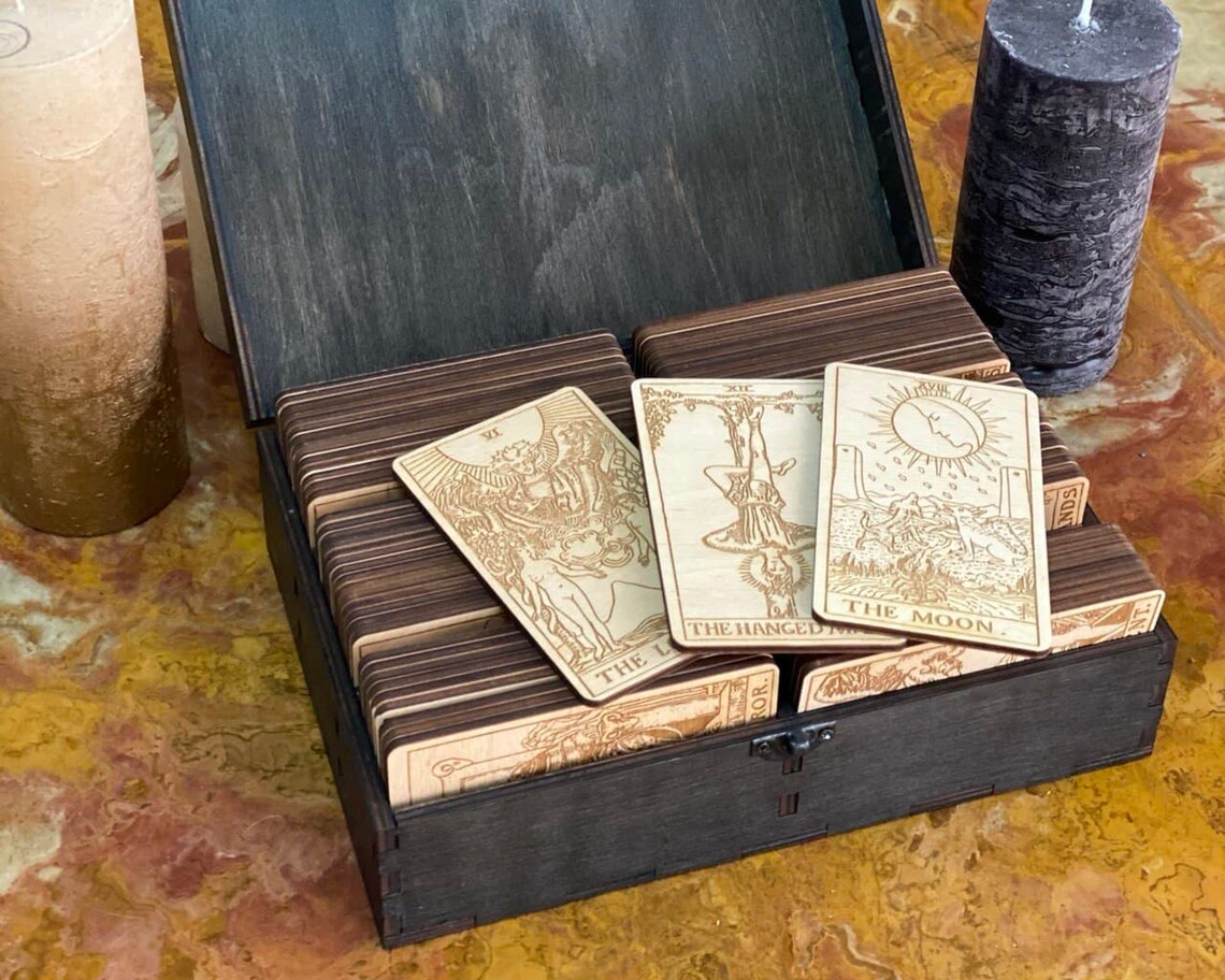 Tarot Card Deck Tarot Deck Cards Custom Tarot Deck Wooden Etsy