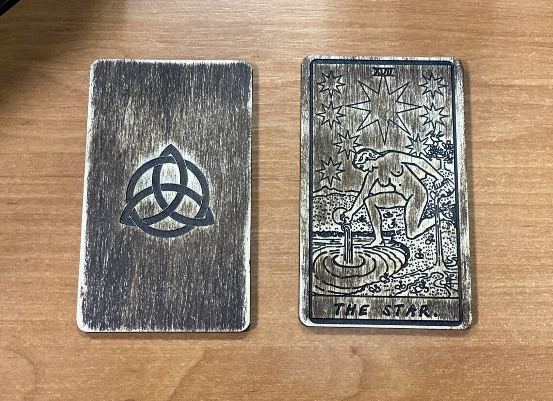 Tarot Card Tarot Cards Custom Tarot Laser Engraving Wooden Etsy