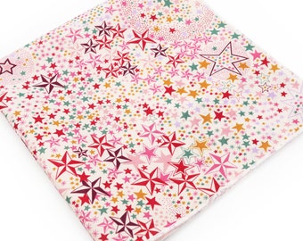 Liberty of London Christmas Pocket Square, Adelajda's Wish Print Cotton Handkerchief, Star Pattern Gift