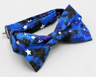 Glow in the Dark Bow Tie: Handmade Star Print Cotton Bowtie