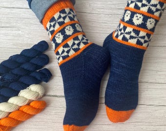 Sole Spirit Sock Kit: knitting set including pattern and hand dyed yarn.