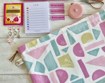 Spring Stitcher’s gift box - Cotton canvas drawstring project bag, tape measure, scissors and more! Great gift for crafty loved ones