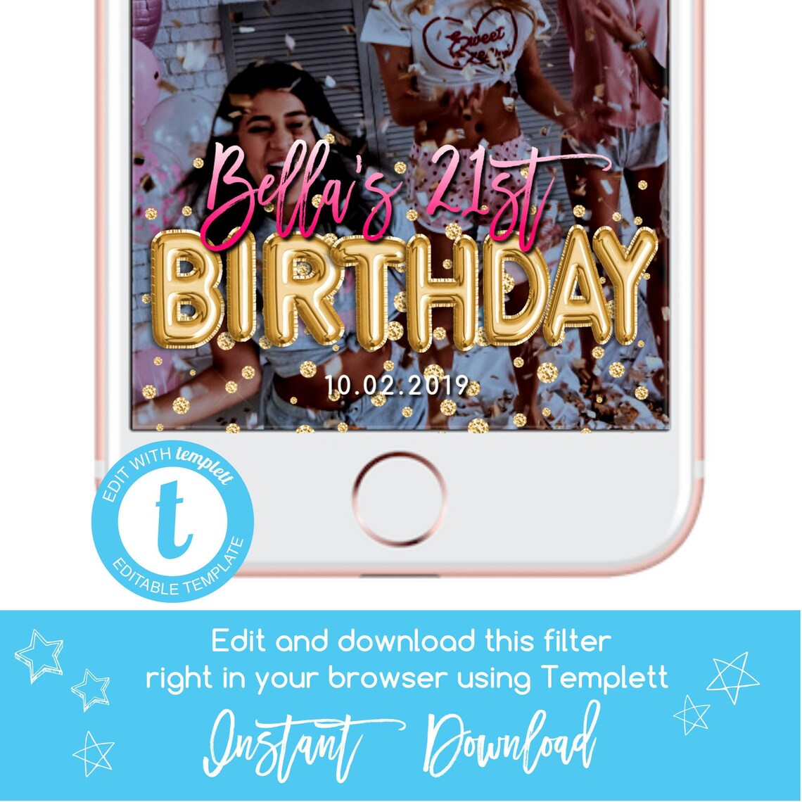 Balloon Birthday Snapchat Filter Balloon Geofilter Snapchat Etsy