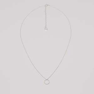 Ketting met open cirkelhanger, in verschillende lengtes, verstelbaar, gerecycled sterling zilver 18K verguld