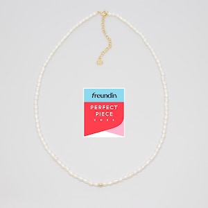 Necklace with freshwater pearls, recycled sterling silver gold-plated