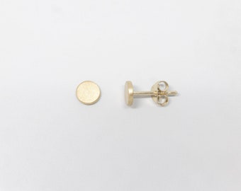 Round stud earrings in a matt look, recycled sterling silver 18K gold plated