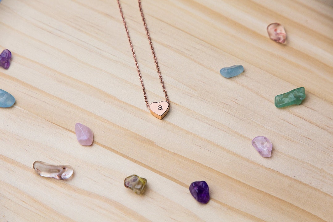 Personalised Cute Heart Pendant Necklace / Birthday Mothers Etsy