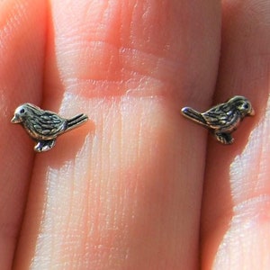 Tiny Bird Earrings in Sterling Silver, Little Bird Sterling Silver Stud Earrings, Tiny Bird Studs, Bird Jewellery, Bird Lover Gift for Her