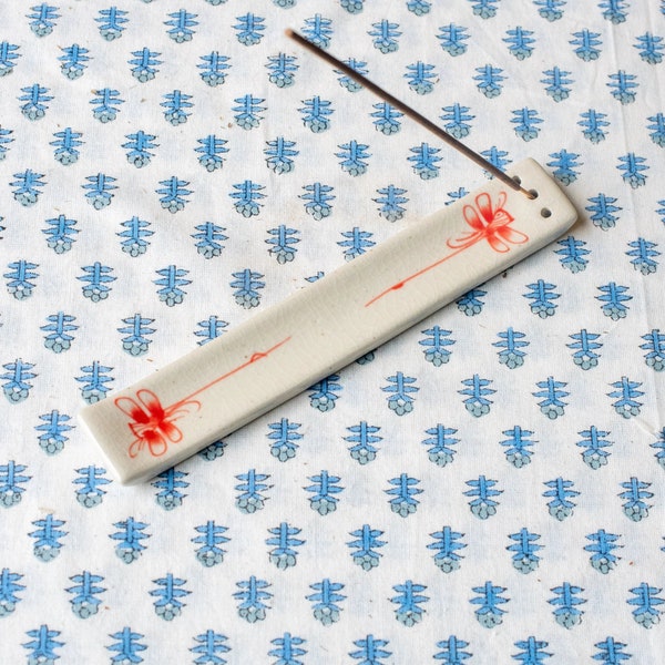 Handpainted Ceramic Incense Stick Holder, Dragonfly Incense Burner, Ceramic Incense Holder, Minimalist Incense Holder, Minimalist Decor