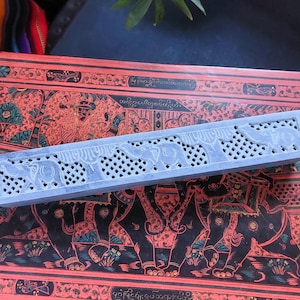 Soapstone Incense Holder Box, Incense Cone Wooden Holder, Fair trade, Wooden Incense Smoke Box, Cone Stick Burner Ash Catcher
