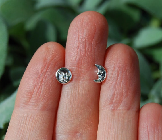Sterling Silver Ear Studs - Sun Sterling Silver Ear Studs - Sun