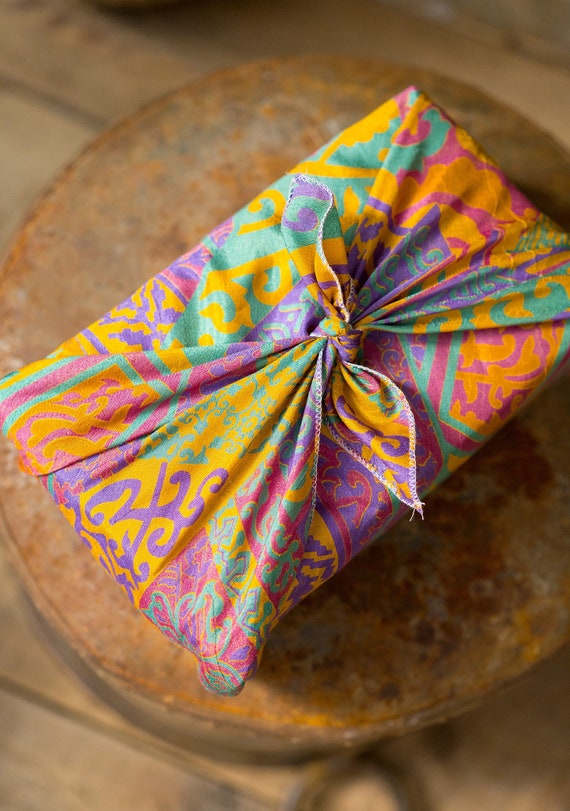 Upcycled Sari Fabric Gift Wrap - Set of 2