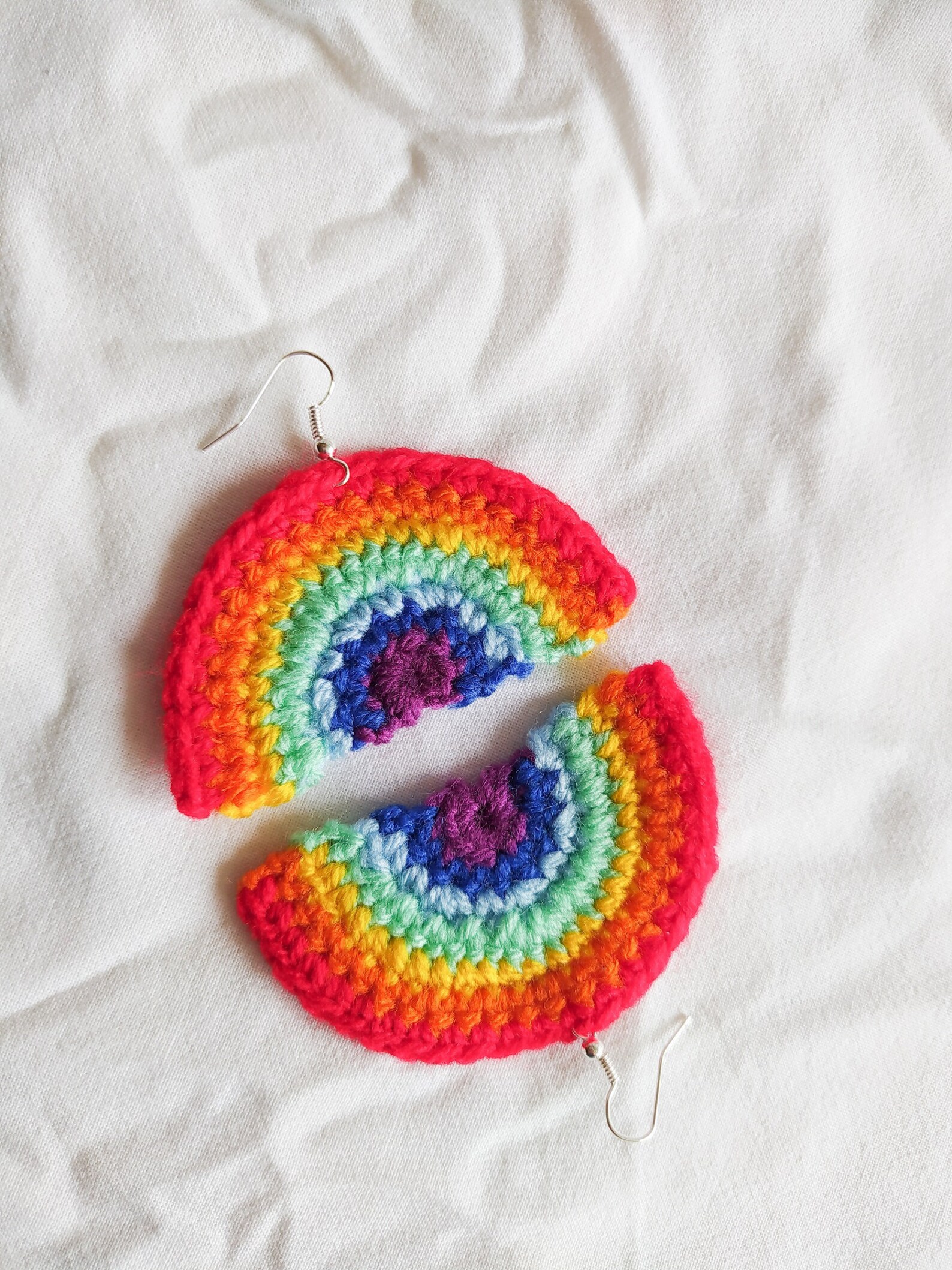 Crochet rainbow earrings PATTERN cute weird /quirky earrings Etsy