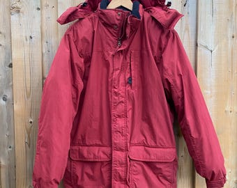 Vintage L.L. Bean Men's Goose Down Puffer Jacket Medium Red Full Zip