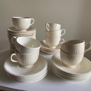Vintage Wedgwood of Etruria & Barlaston Edme Elegant Tea time tableware set- teacups and saucer and side plates made in England