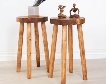 The "Addison" four legged stool. Reclaimed wooden 4 legged stool handmade in Canada