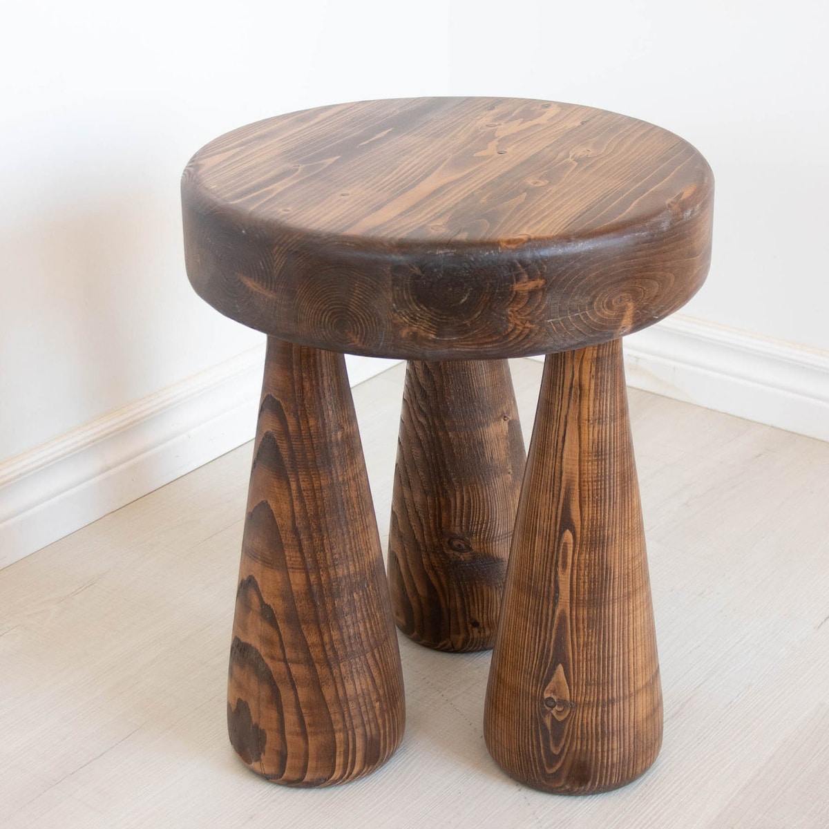 Straight Legged, Thick, Club Leg Stool. Reclaimed Wooden Tripod Large Club Legged Table - Etsy