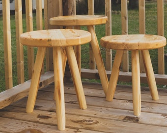 Outdoor Tripod Patio Stool. "The Evans" Outdoor Plant Stool.