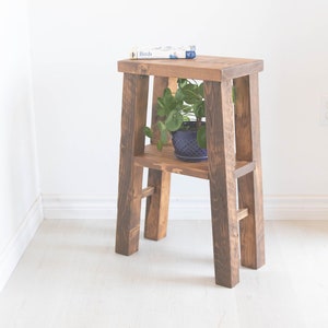 Reclaimed Barnwood Narrow Table: Rustic Farmhouse End Table with Shelf
