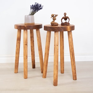 The "Addison" four legged stool. Reclaimed wooden 4 legged stool handmade in Canada