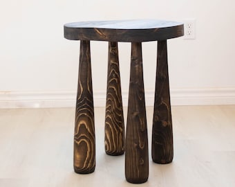 Four legged Club Table. Recycled wooden handmade Club legged table