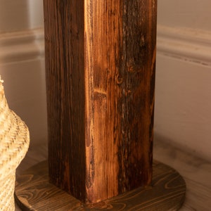Reclaimed Barnboard Pedestal Plant Stand. 100% Salvaged Handmade Wooden Rustic Style Corner Stand image 7