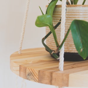 Hardwood Mixed Round Floating Shelf. Reclaimed Wooden Circle Floating Shelf image 9