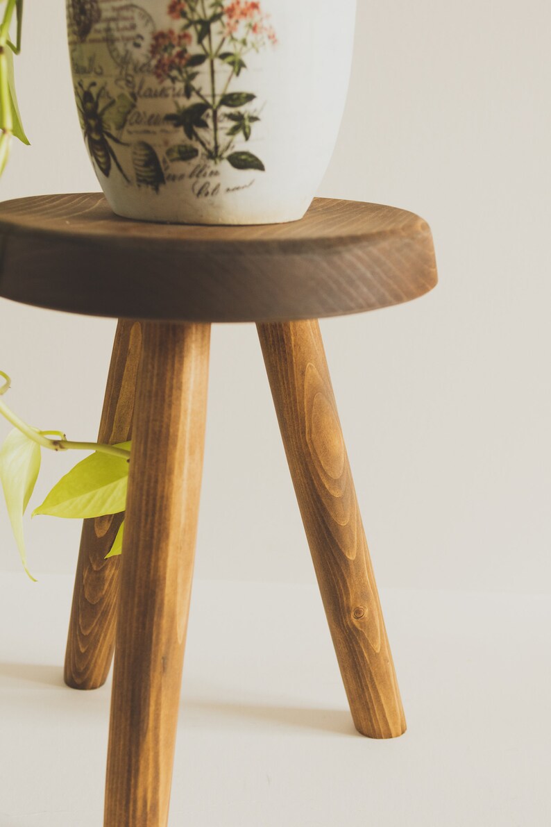 Reclaimed Wooden Handmade Tripod Stool. The Morrison Tripod Stool. Handcrafted in PEI image 2