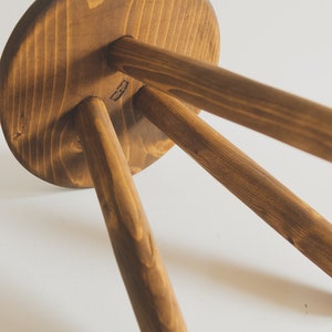 Reclaimed Wooden Handmade Tripod Stool. The Morrison Tripod Stool. Handcrafted in PEI image 5