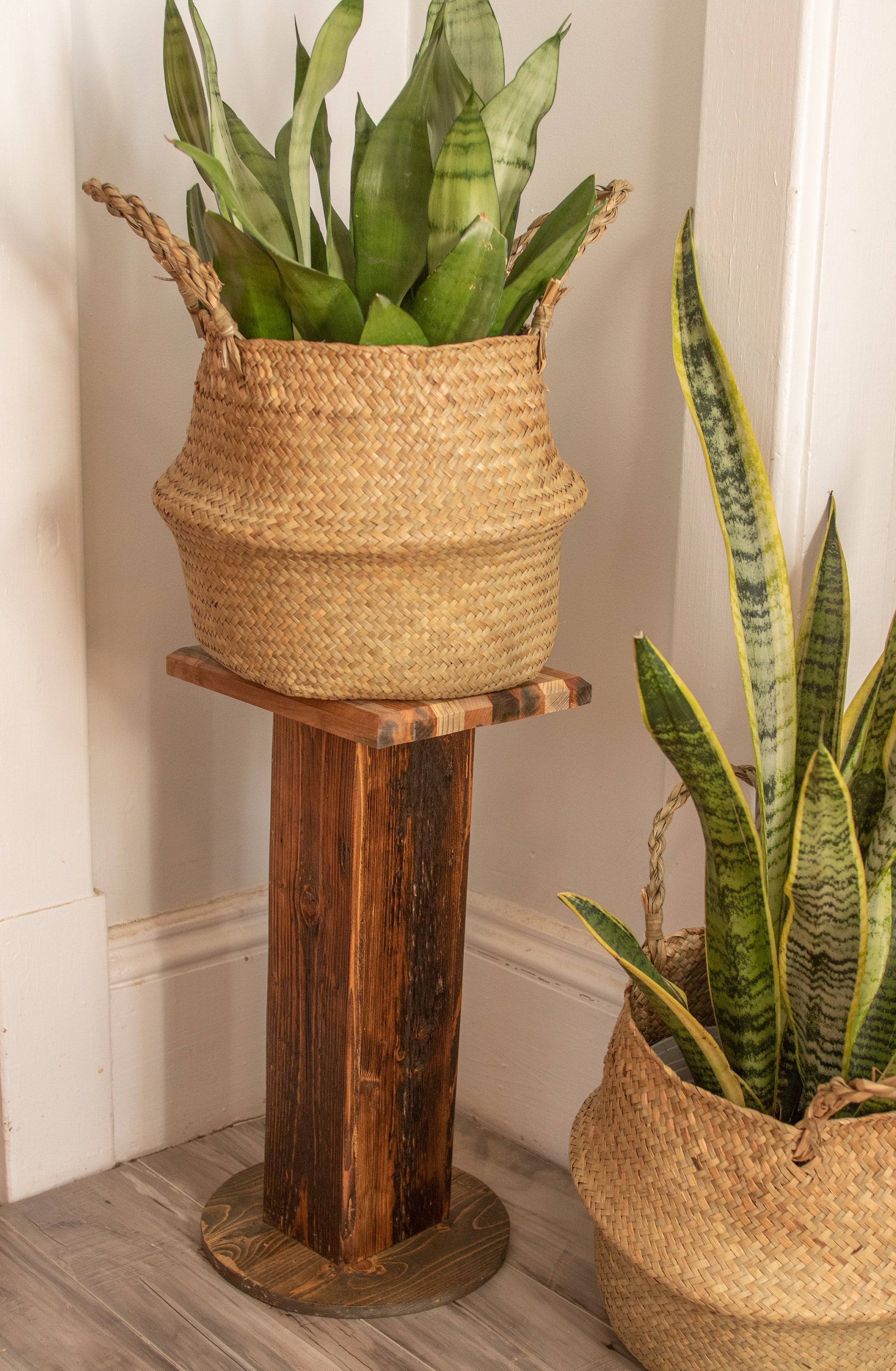 Barnboard Pedestal Plant Stand. 100% Salvaged Handmade