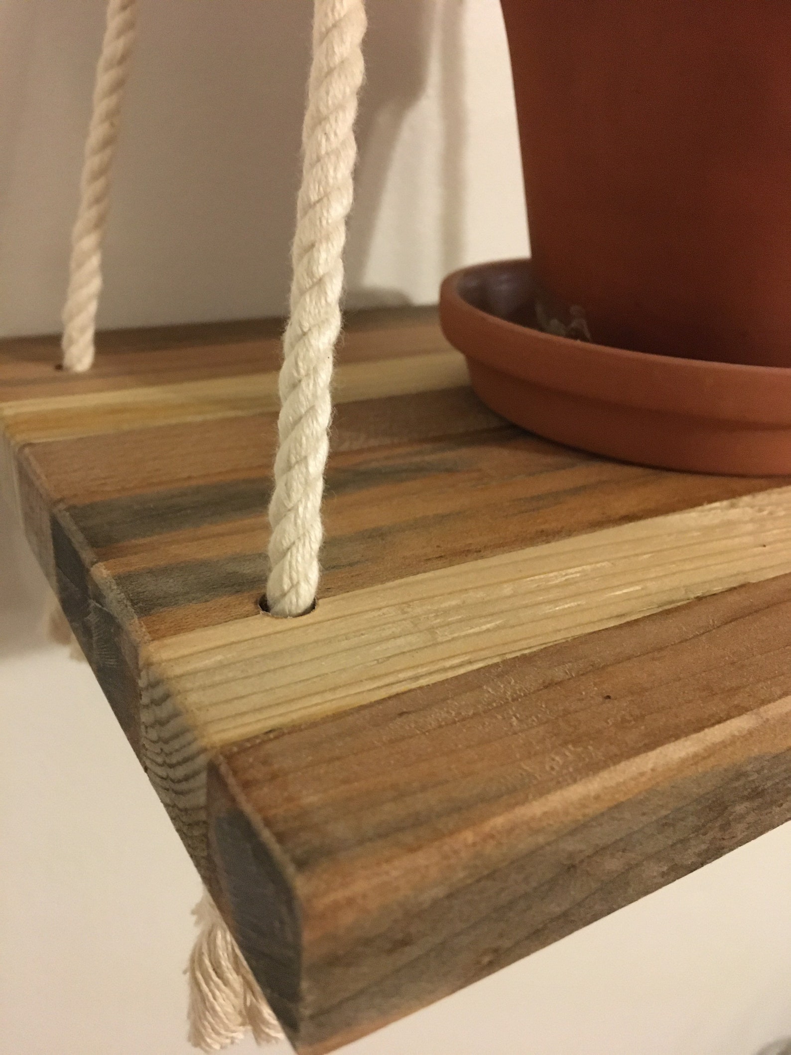 Reclaimed Handmade Wooden Floating Shelf. Floating Plant Etsy