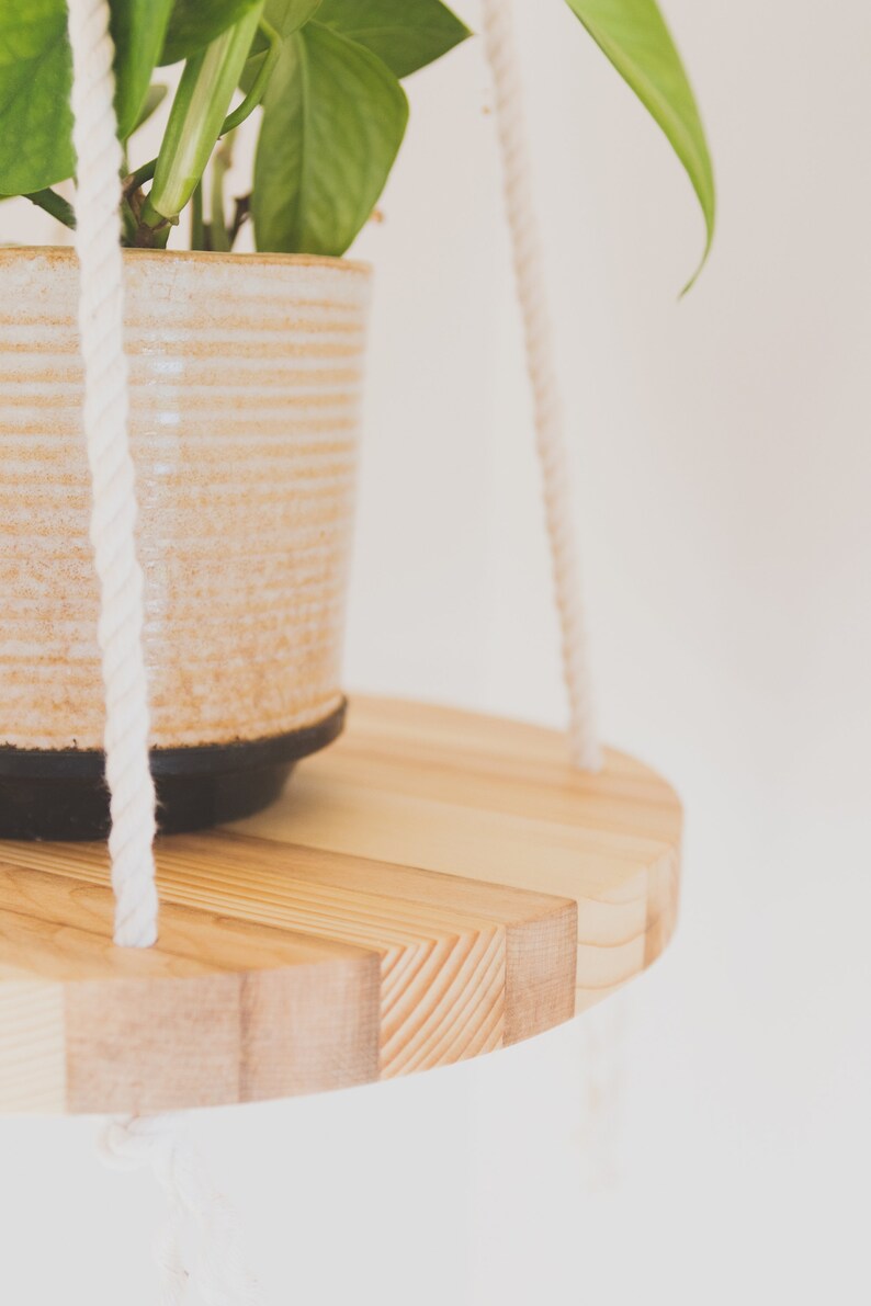 Hardwood Mixed Round Floating Shelf. Reclaimed Wooden Circle Floating Shelf image 7