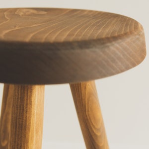 Reclaimed Wooden Handmade Tripod Stool. The Morrison Tripod Stool. Handcrafted in PEI image 3