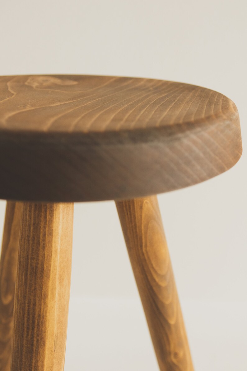 Reclaimed Wooden Handmade Tripod Stool. The Morrison Tripod Stool. Handcrafted in PEI image 3