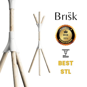 Coat Rack Brisk 3D Design / Coat Rack STL / Digital File / STL File / Ready for 3D Printing / 3D Printer Files / MyLab 3D /