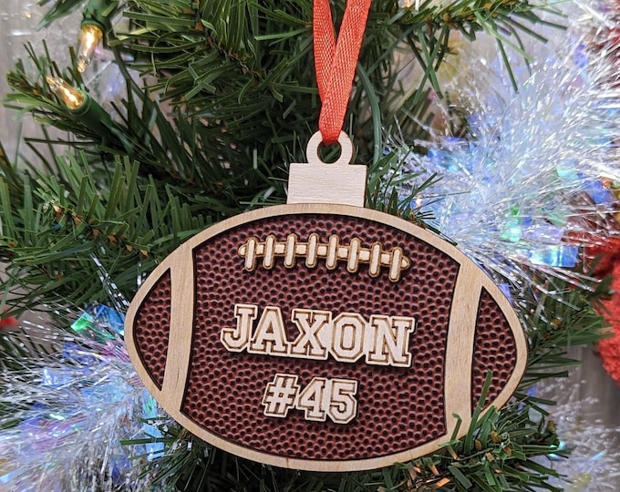 Personalized Football Christmas Ornament, Football Team Coach Gift