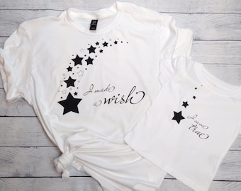 Mommy and Me Shirts, Mom and Baby Matching Shirts, New Mom Gift, Mother's Day Outfit, Matching Family Outfit, Made a Wish I Came True Shirts