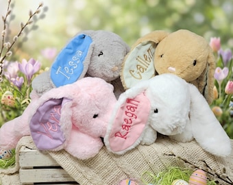 Personalized Easter Bunny Plush, Child Easter Plush, Custom Easter Stuffed Animal, Baby Shower Gift, Easter Basket stuffer, Baby Keepsake