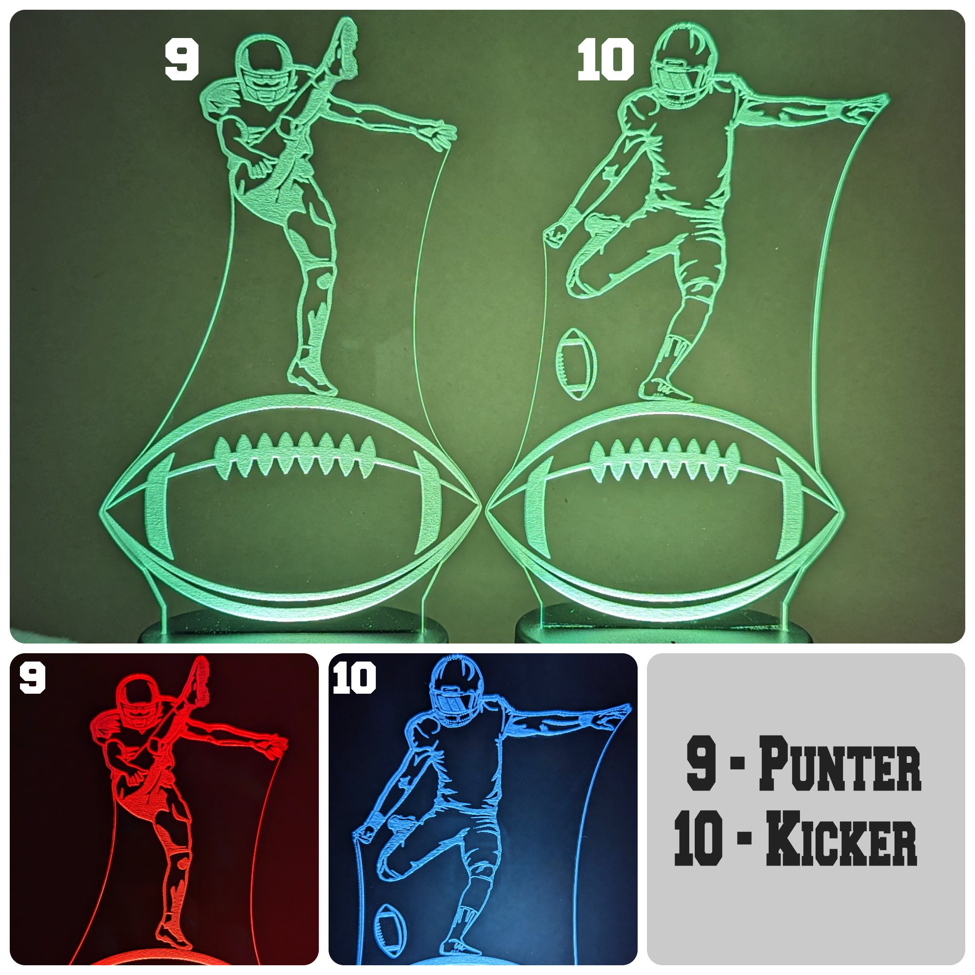Football Player LED Gift, LED Night Light Room Decor, Personalized ...