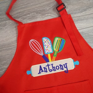 Kid Apron, Personalized Child Apron, Cooking Apron for Birthday Gift, Child Chef Apron, Adjustable Children's Baking Apron, Christmas Gift