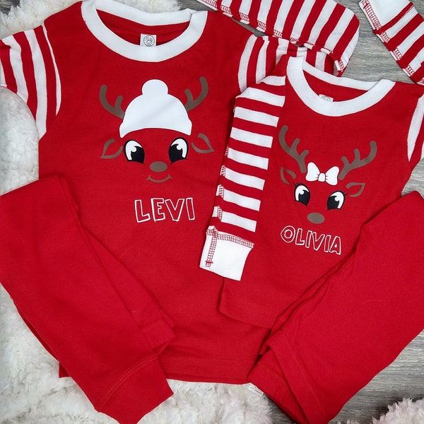 Personalized Kids Christmas Pajamas, Holiday Matching PJ's, Baby's 1st Xmas, Children Christmas Sleepwear, Baby Xmas Gift, Xmas PJ