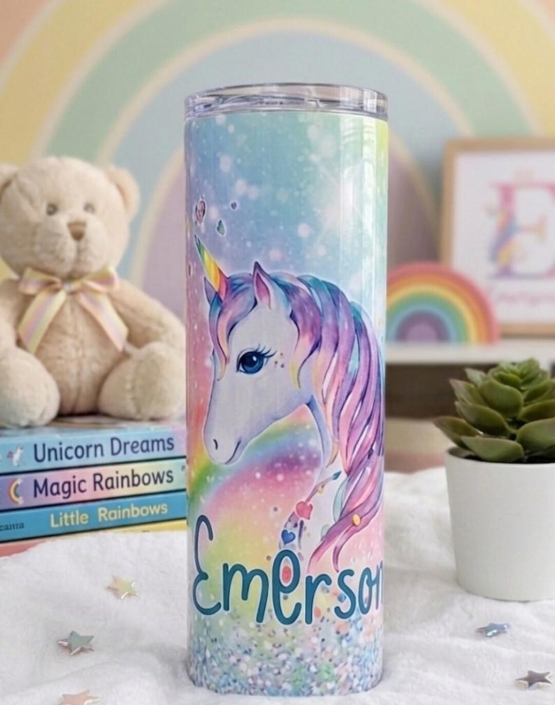 Personalized Unicorn Tumbler With Name, Custom Kids Insulated Water ...