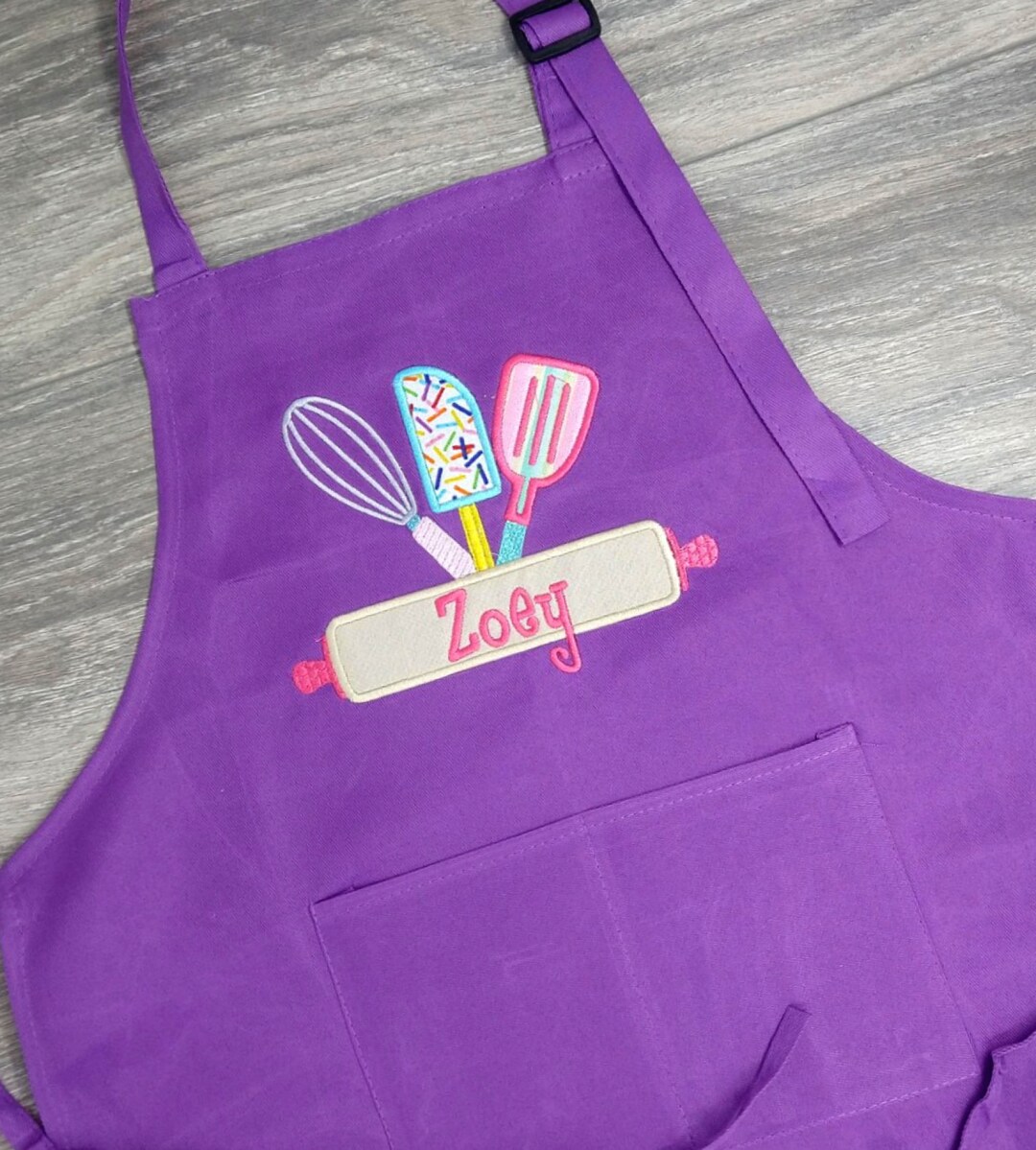 Personalized Kids Baking Apron, Cooking Apron for Girl and Boys, Child Chef Apron, Adjustable