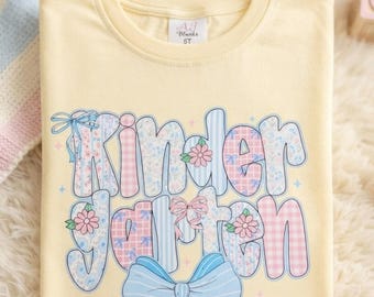 Custom Back to School Shirt, Girls Back to School Floral Pencil Bow Shirt, Pre-K to 5th Grade