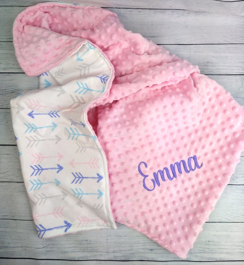 Personalized Minky Baby Blanket Arrows Baby Blanket Newborn Etsy