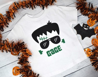 Halloween Frankenstein Boy Shirt, Cool Monster Kid Shirt, Personalized Halloween Shirt, Kids Halloween Shirt, Toddler Halloween T-Shirt
