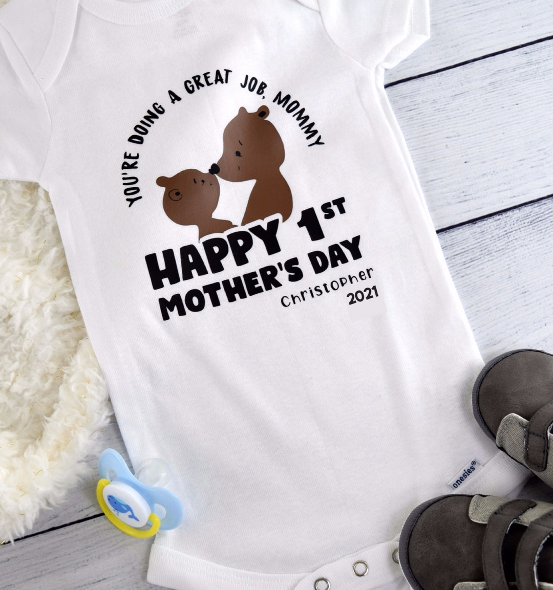 Mother's Day Onesie, My First Mother's Day Onesie, Happy Mother's Day ...