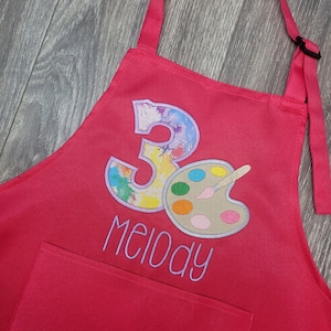 Kid Art Apron, Personalized Child Apron, Painting Party Smock, Birthday Child Paint Apron, Adjustable Children&#39;s Art Apron, Birthday Gift